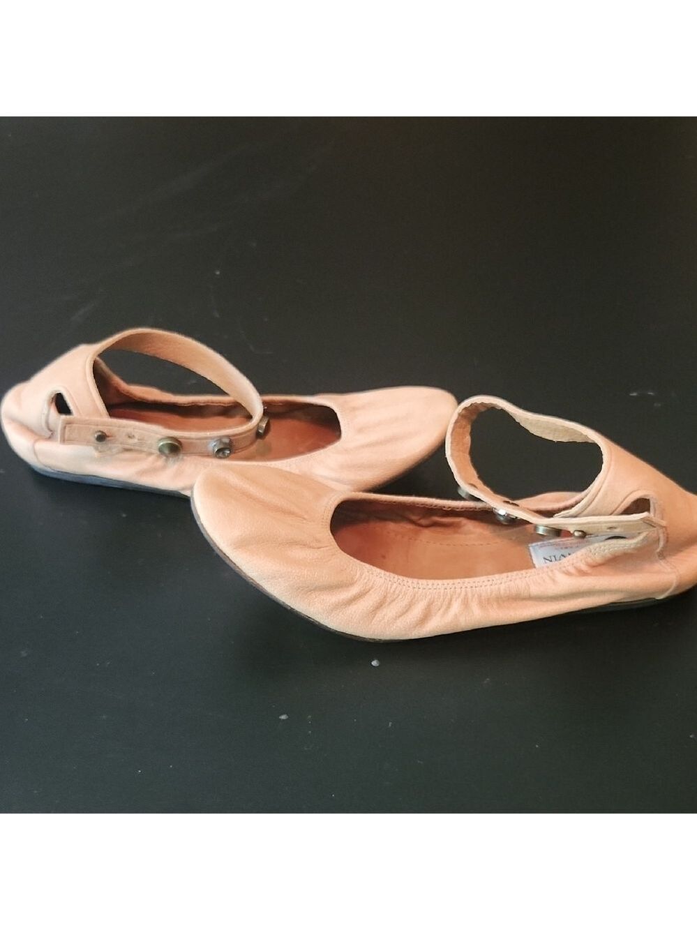 Lanvin Peach Loafers with Strap Detail